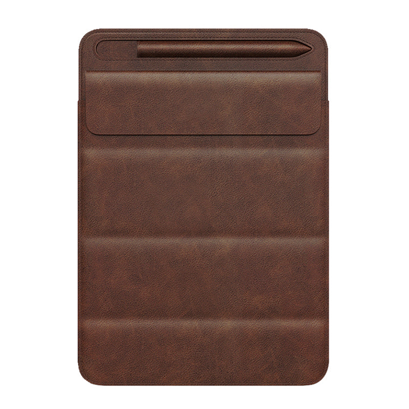 Universal Sleeve Bag for 9.7-11 Tablets Carrying Case Portable Anti-Scratch Bag with Tri-fold Stand Brown Universal Sleeve Bag for 9.7-11 Tablets Carrying Case Portable Anti-Scratch Bag with Tri-fold Stand Brown